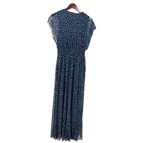 Kate and Lily Sheer Maxi Dress Navy White Polkadots Womens Size 10 1184H - Picture 5 of 12